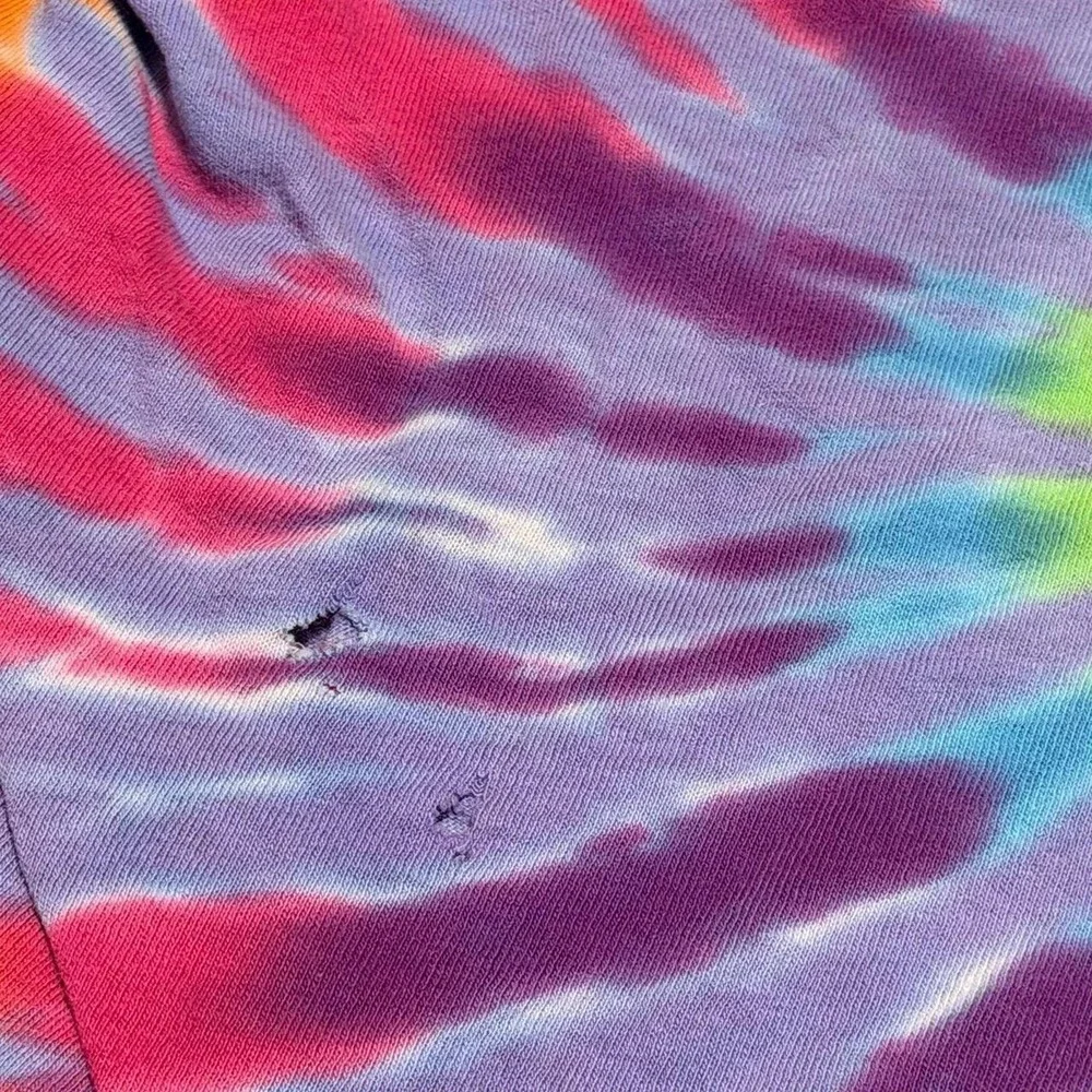 Vintage Fruit of the Loom Youth Small Tie Dye T Shirt Rainbow Spiral 90s